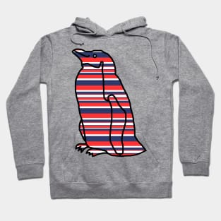 Red and Blue Stripes Penguin Hoodie